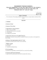 SHAWBURY PARISH COUNCIL -agenda May 2022